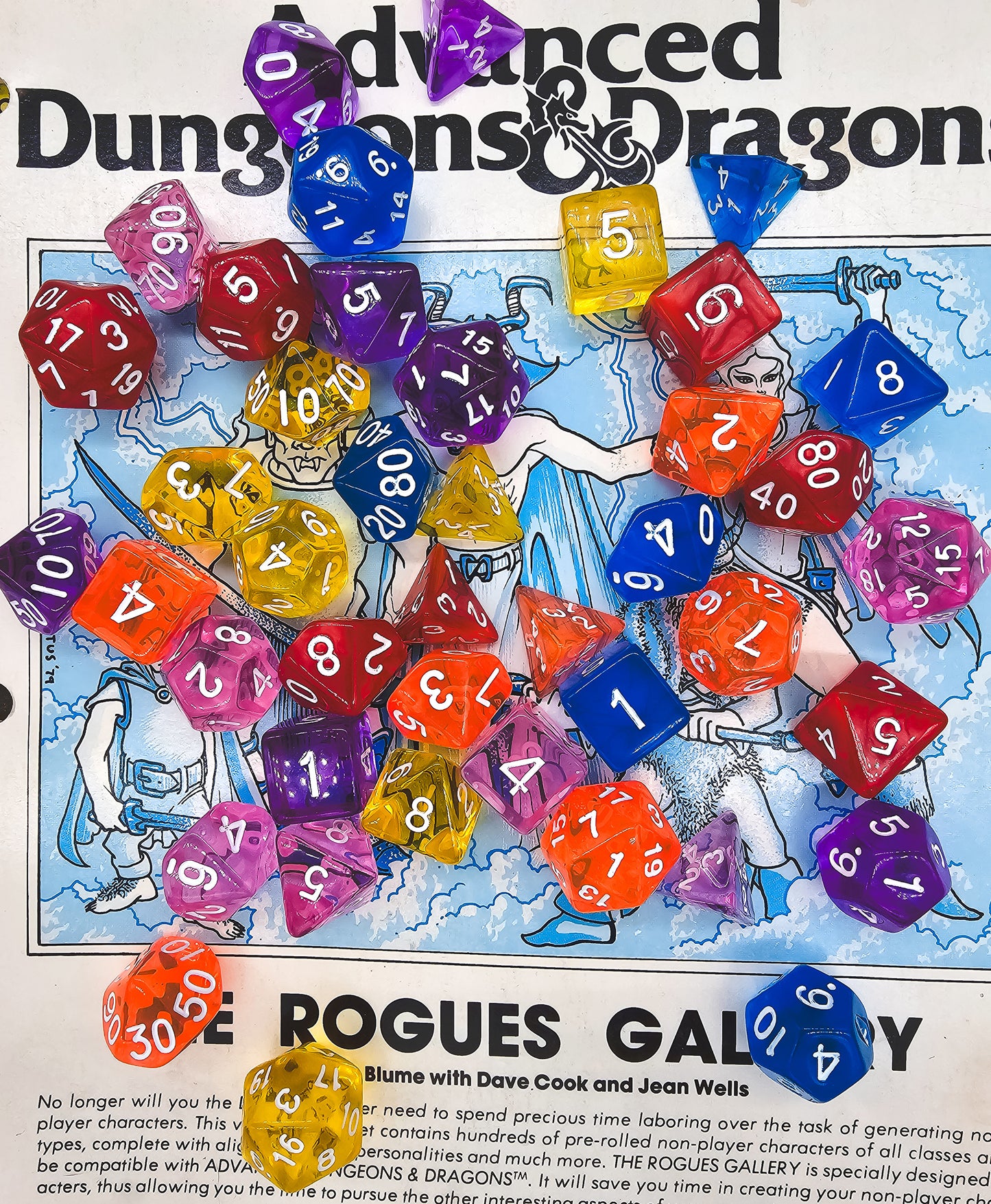 42 Piece DND Dice Set + 6 Velvet Dice Bags