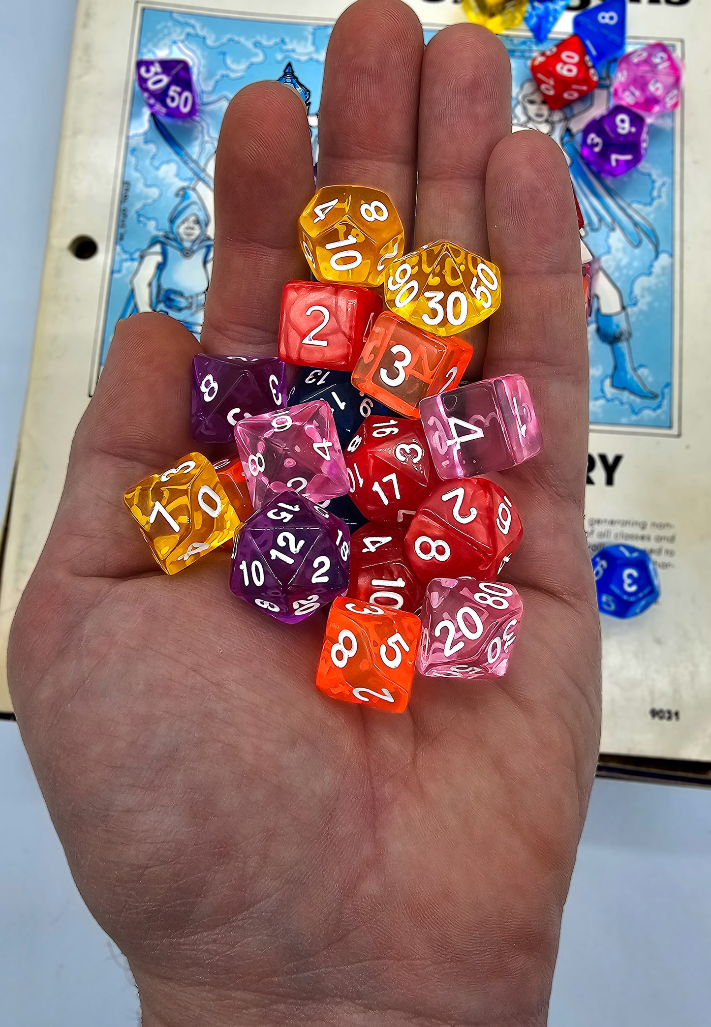 42 Piece DND Dice Set + 6 Velvet Dice Bags
