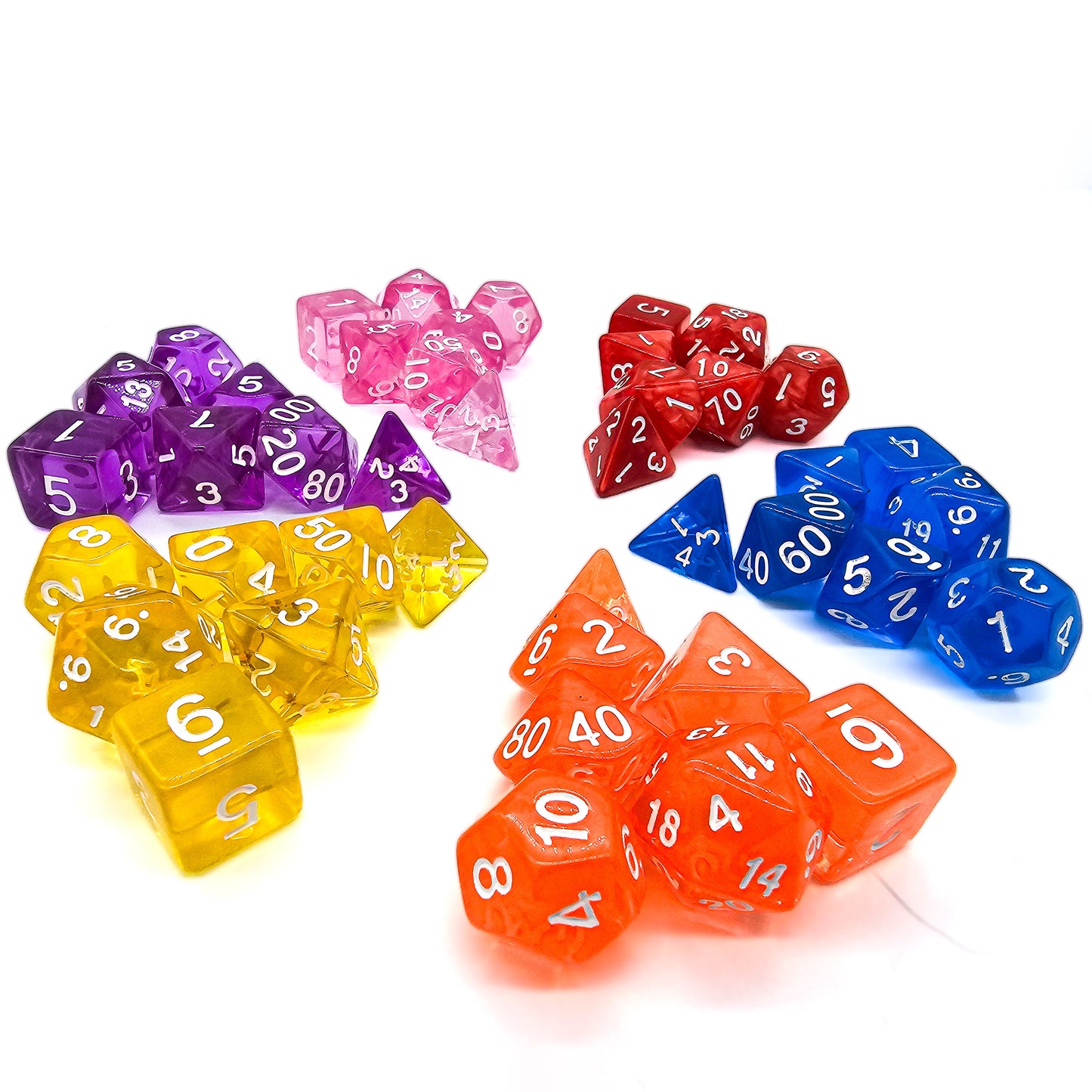 42 Piece DND Dice Set + 6 Velvet Dice Bags
