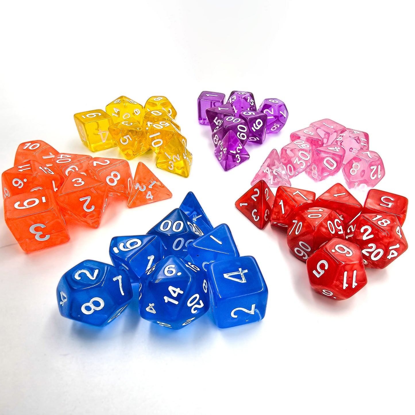 42 Piece DND Dice Set + 6 Velvet Dice Bags