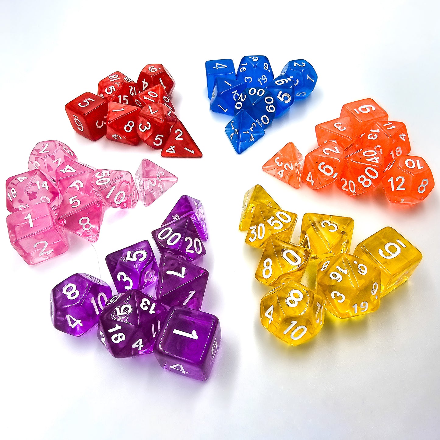 42 Piece DND Dice Set + 6 Velvet Dice Bags