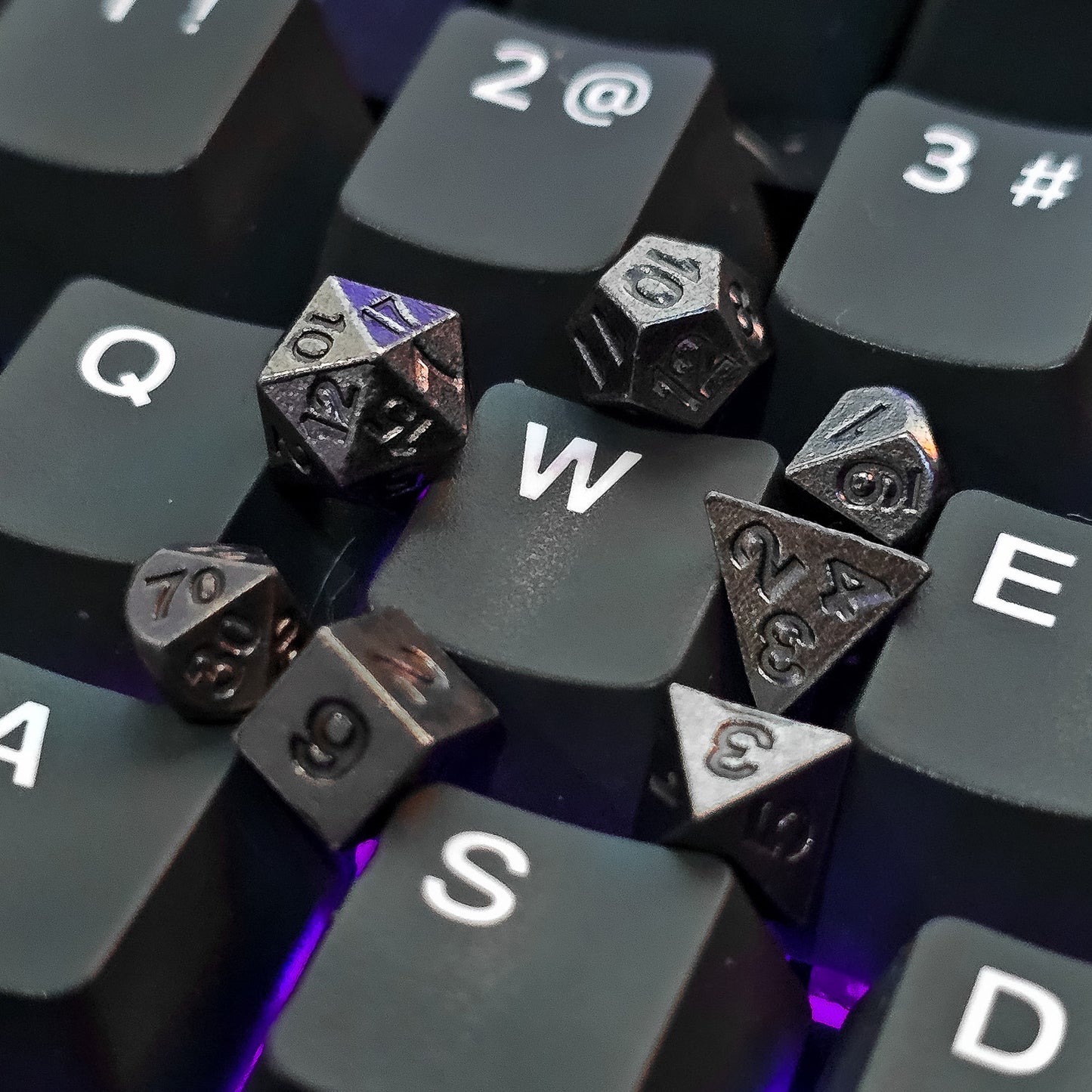 6mm Mini Silver Metal DND Dice Set
