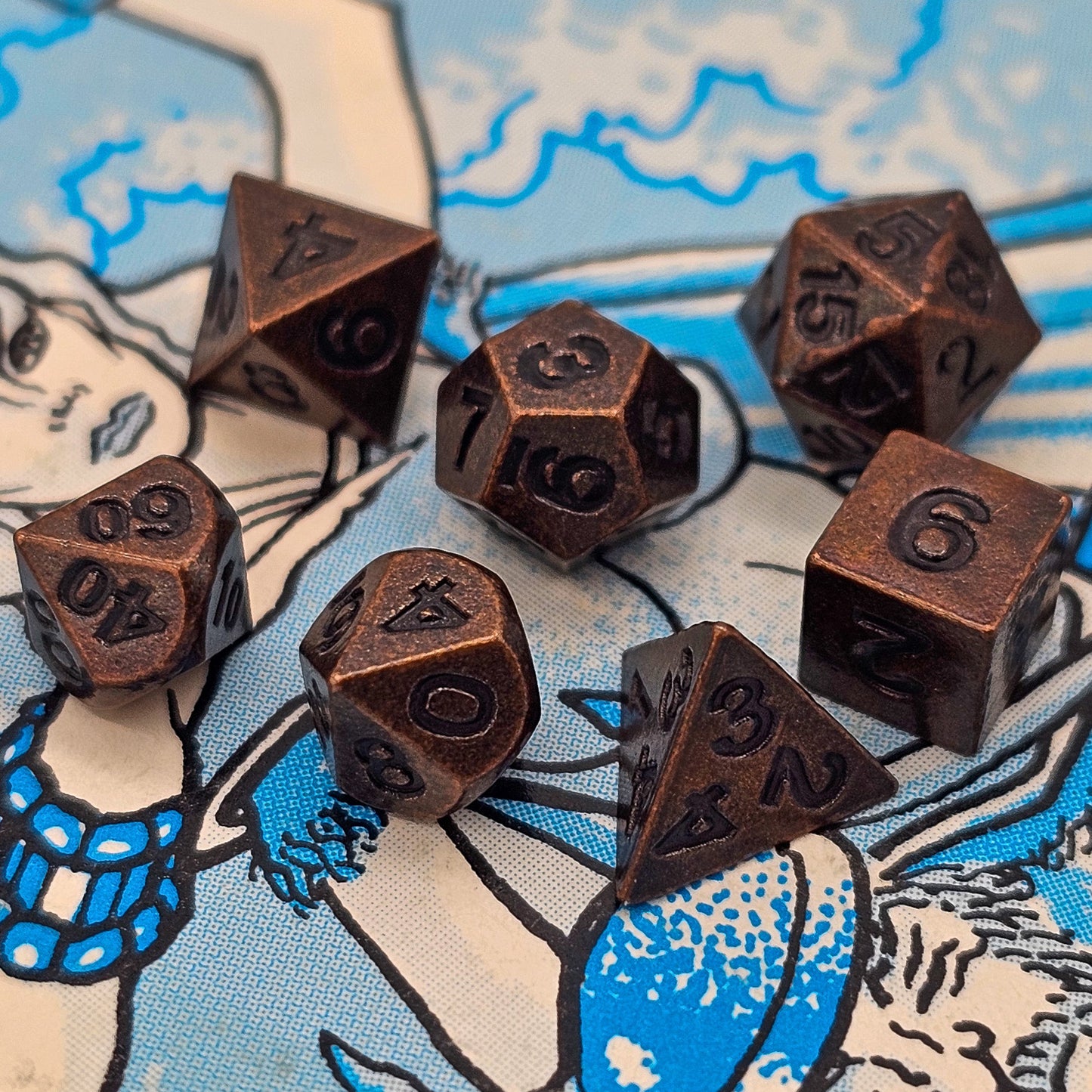 6mm Mini Copper Metal DND Dice Set