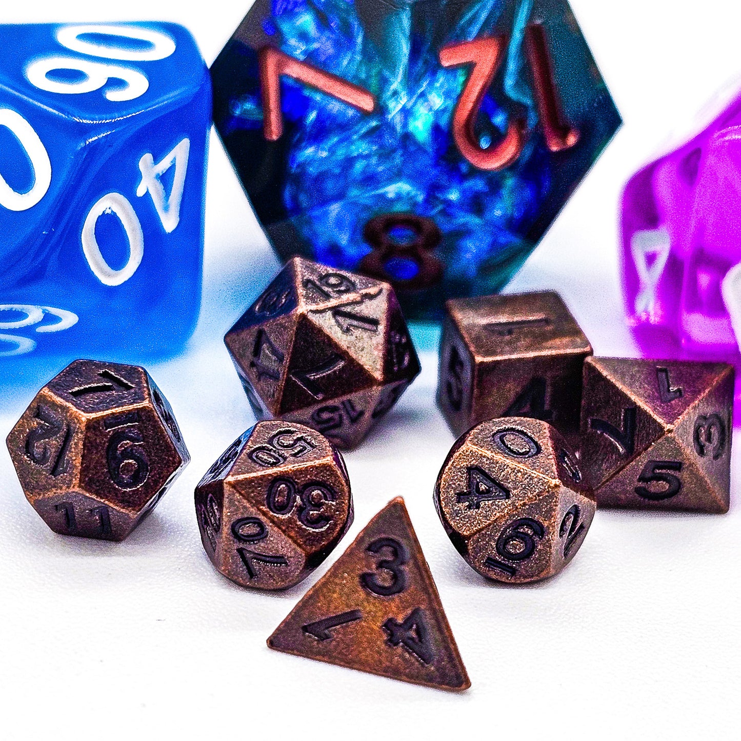 6mm Mini Copper Metal DND Dice Set