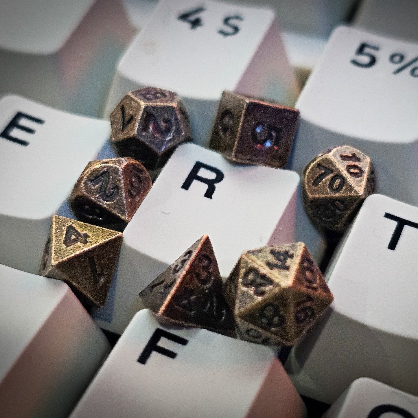 6mm Mini Copper Metal DND Dice Set