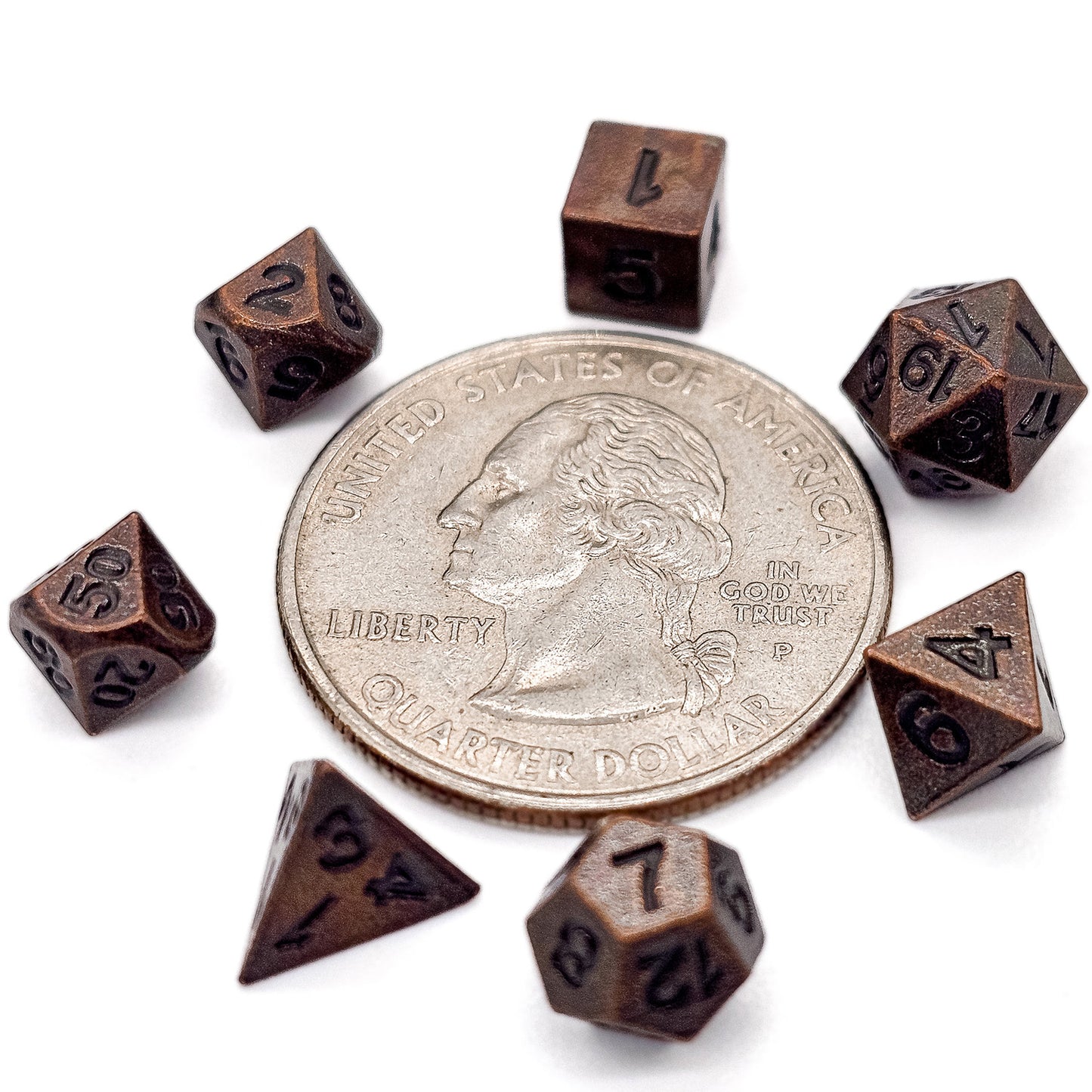 6mm Mini Copper Metal DND Dice Set