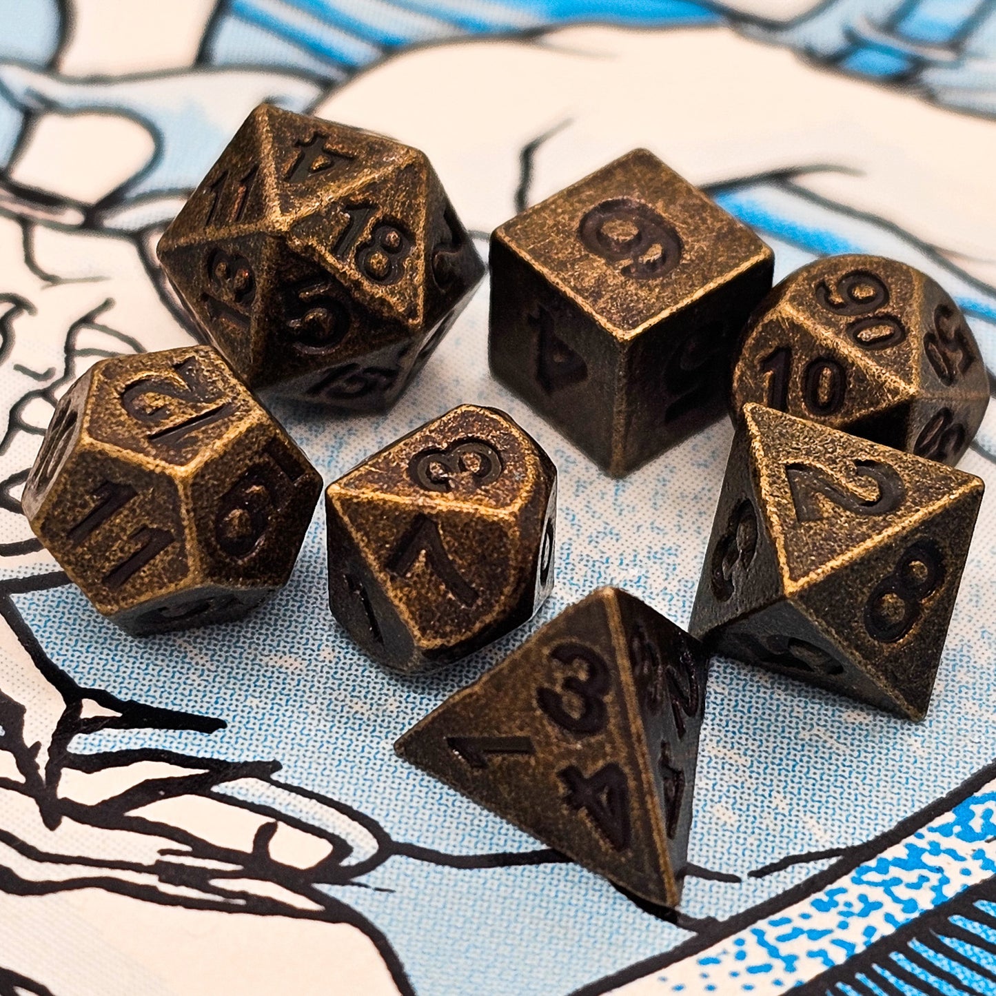 6mm Mini Copper Metal DND Dice Set