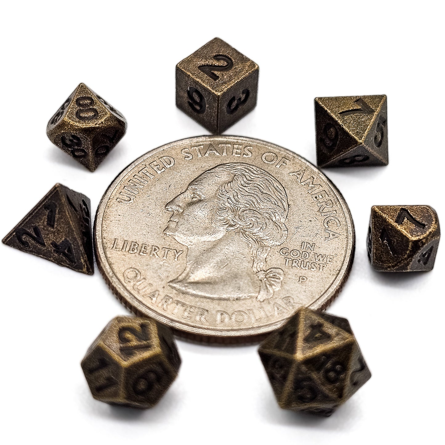 6mm Mini Copper Metal DND Dice Set