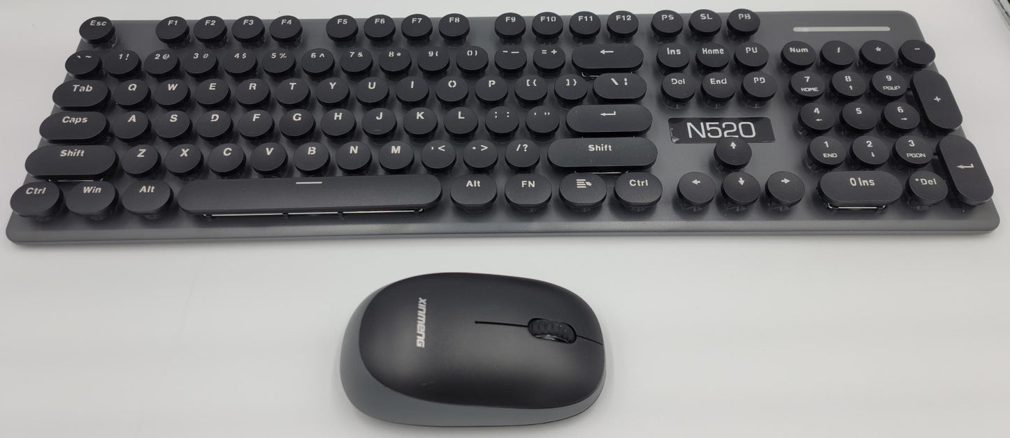 Mini 2.4G Wireless Keyboard and Mouse Combo Round Keys Computer Laptop Mac Apple