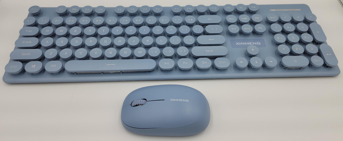 Mini 2.4G Wireless Keyboard and Mouse Combo Round Keys Computer Laptop Mac Apple