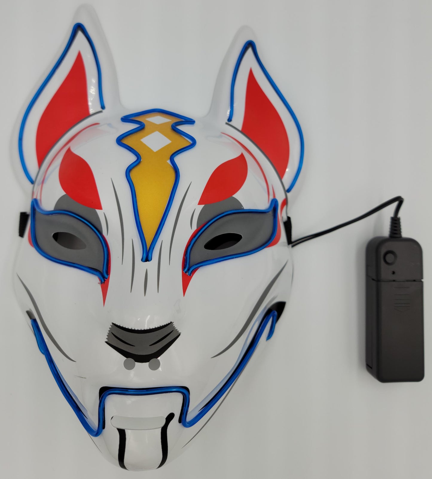 LED Light Up Kitsune Fox Mask Costume Cosplay