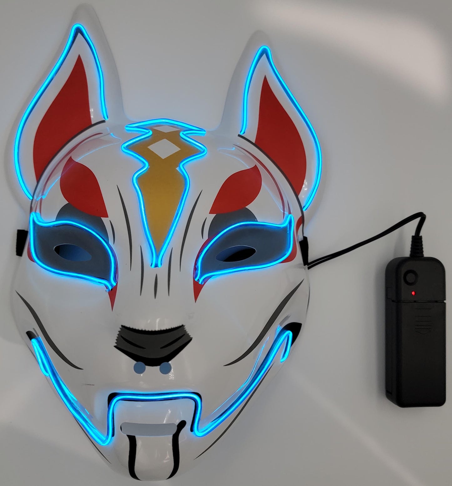 LED Light Up Kitsune Fox Mask Costume Cosplay