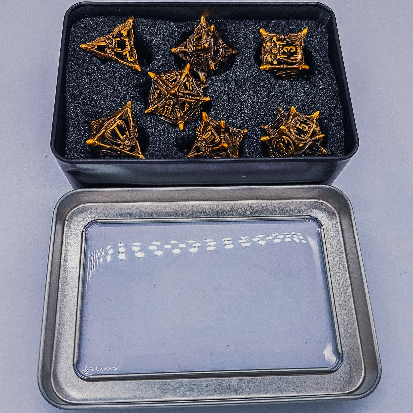 Ancient Bronze Hollow Metal Monster Mouth Dice