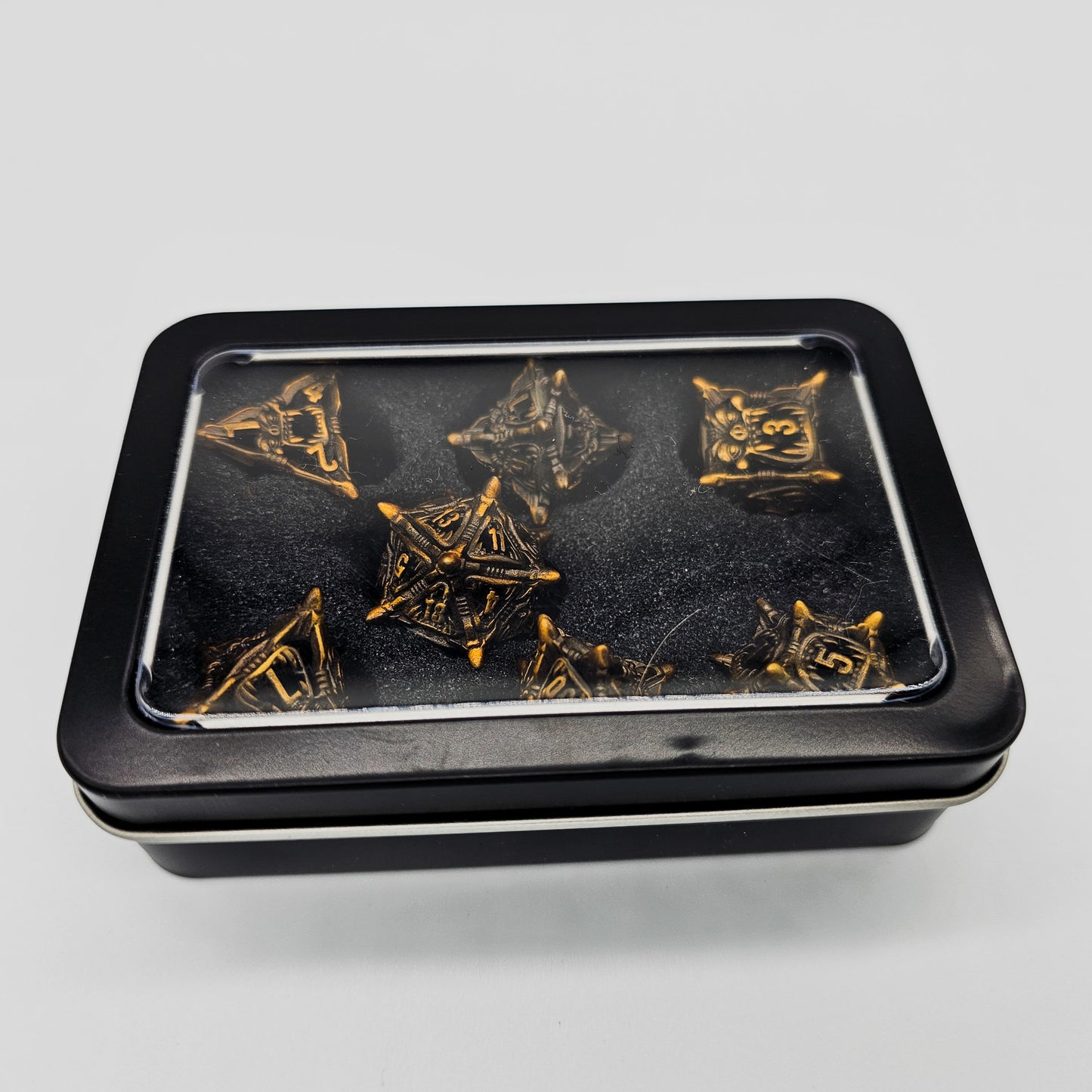 Ancient Bronze Hollow Metal Monster Mouth Dice