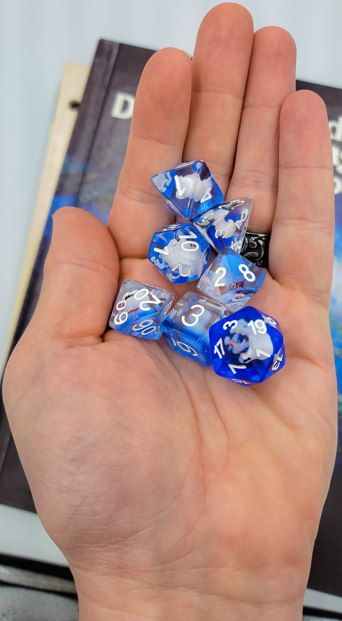 Resin Dog DND Dice Set