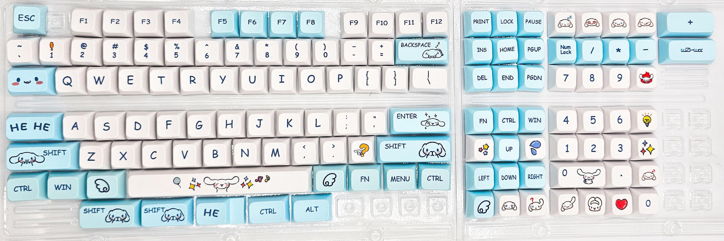 100% Full Size Cute Rabbit Themed Keycaps