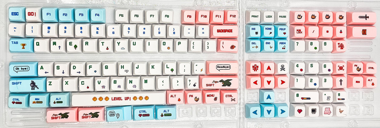 100% Full Size Retro Rogue Themed Keycaps