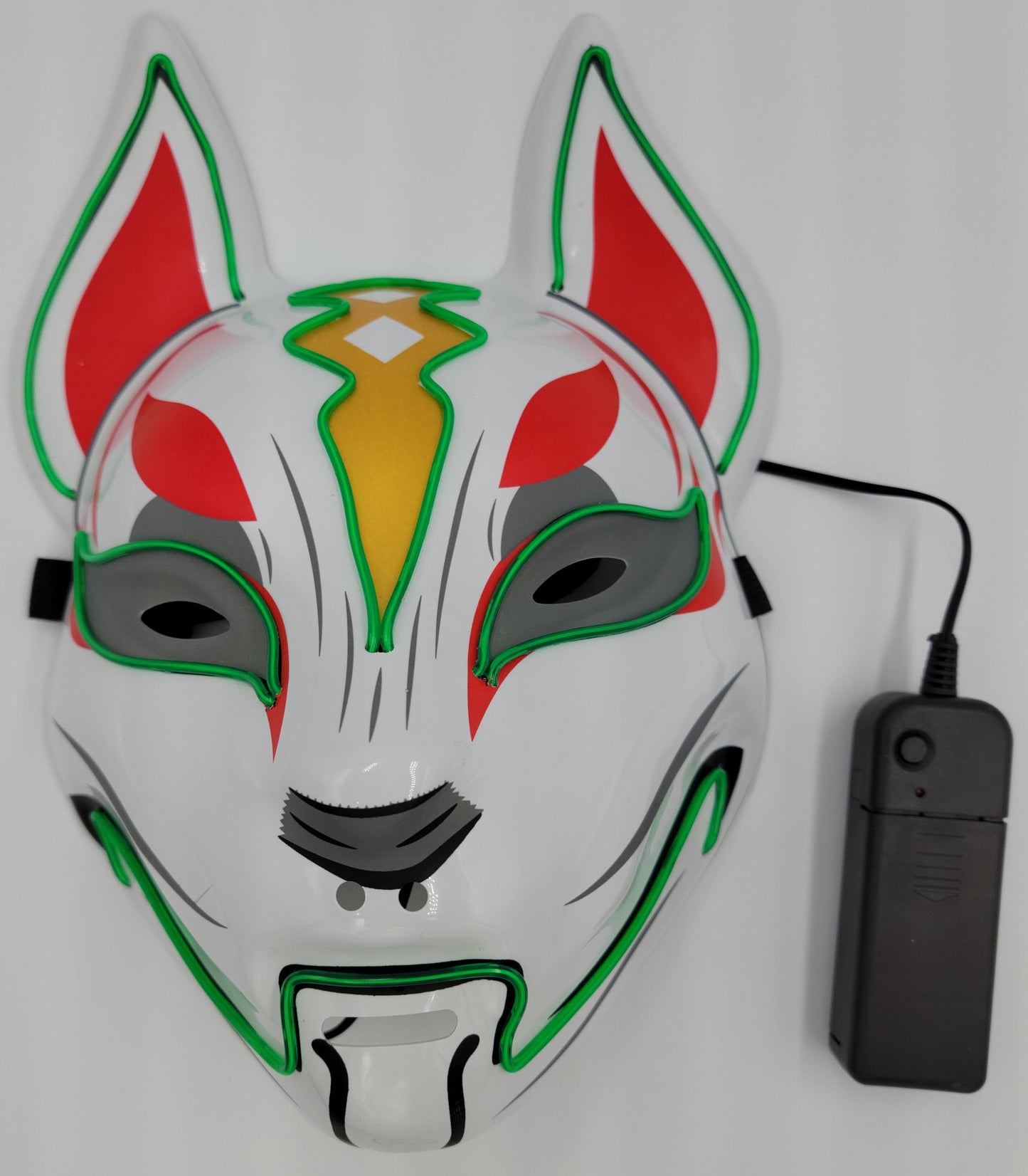 LED Light Up Kitsune Fox Mask Costume Cosplay