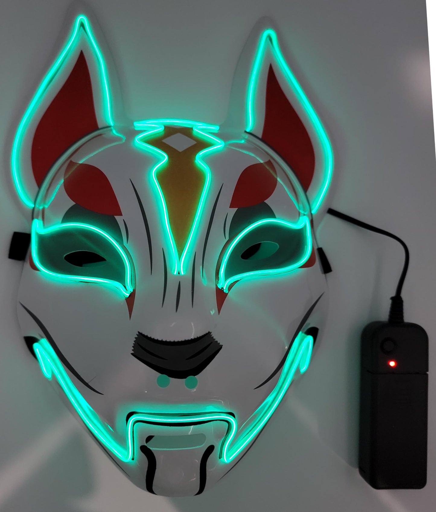 LED Light Up Kitsune Fox Mask Costume Cosplay