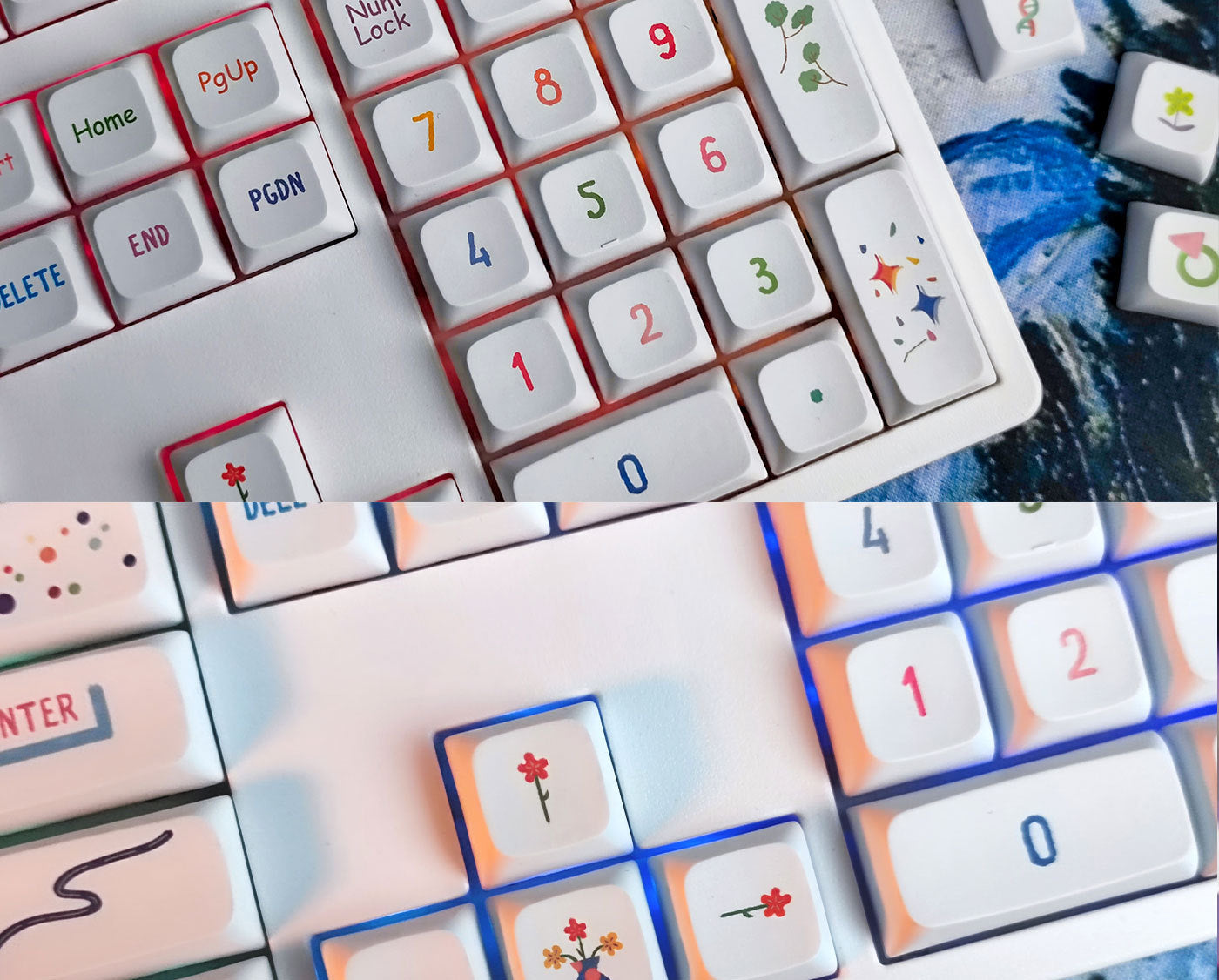 100% Full Size Colorful Summer Themed Keycaps