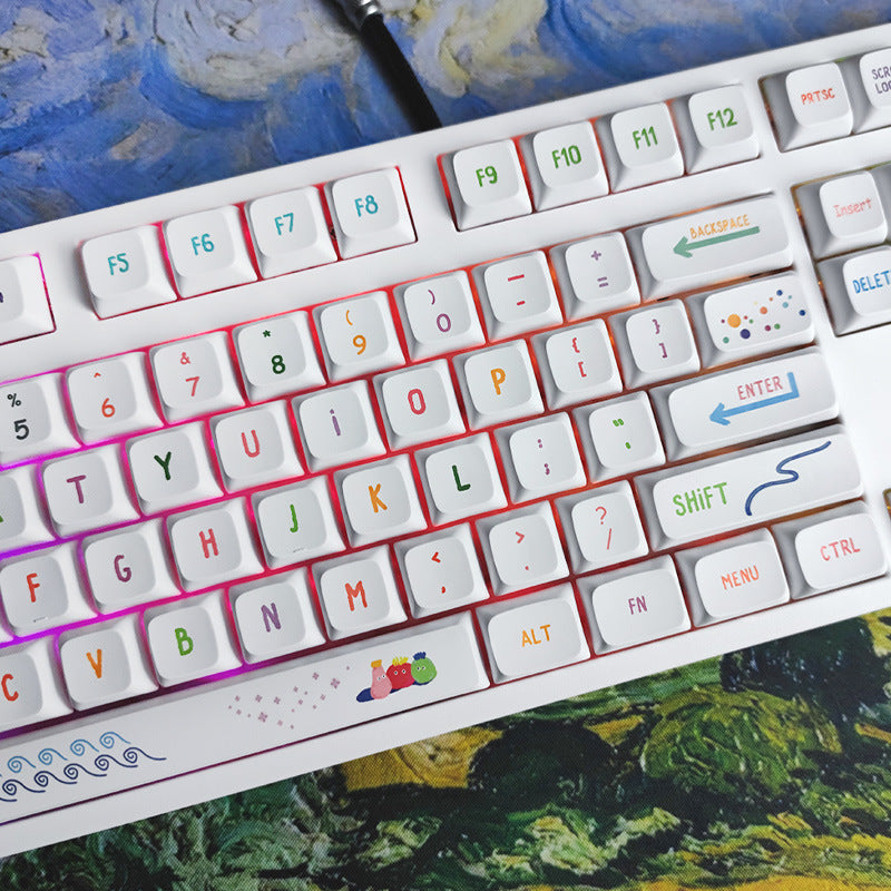 100% Full Size Colorful Summer Themed Keycaps