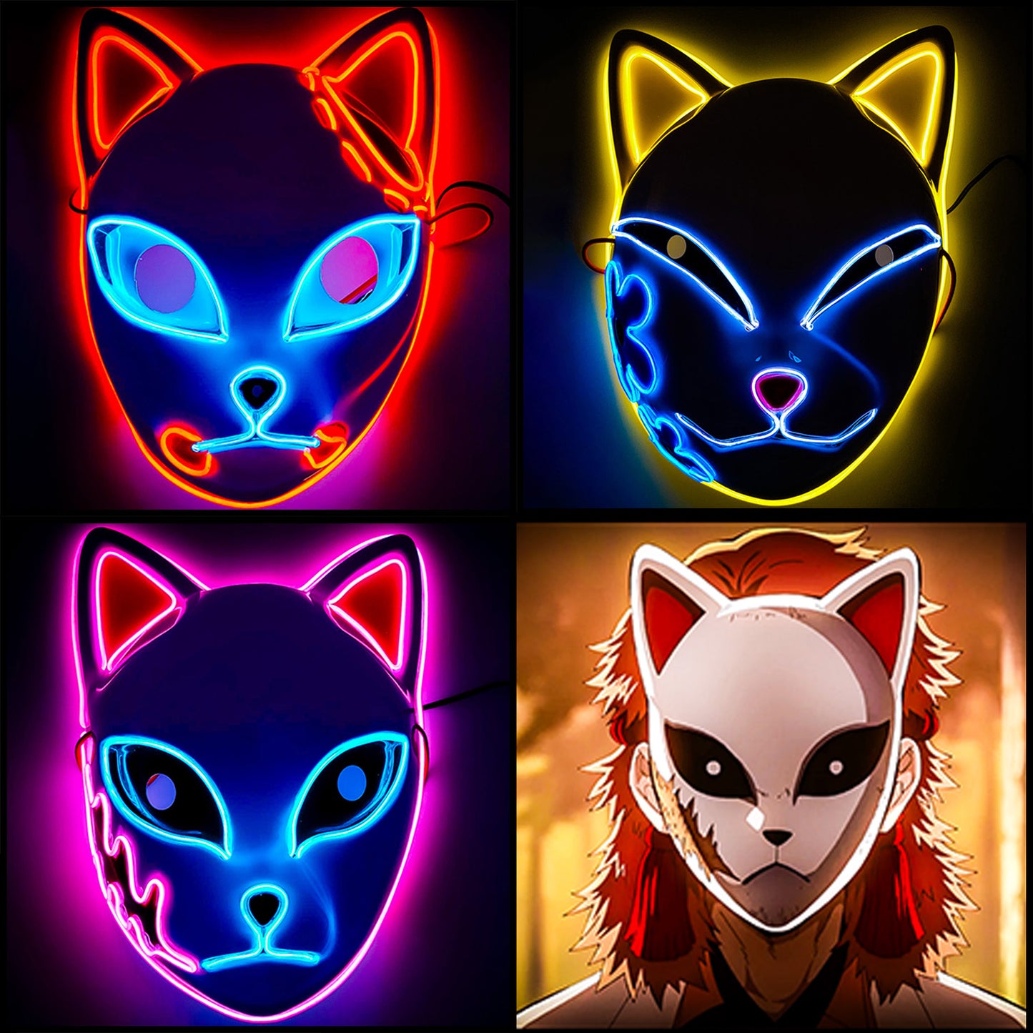 LED Demon Slayer Kimetsu no Yaiba Mask
