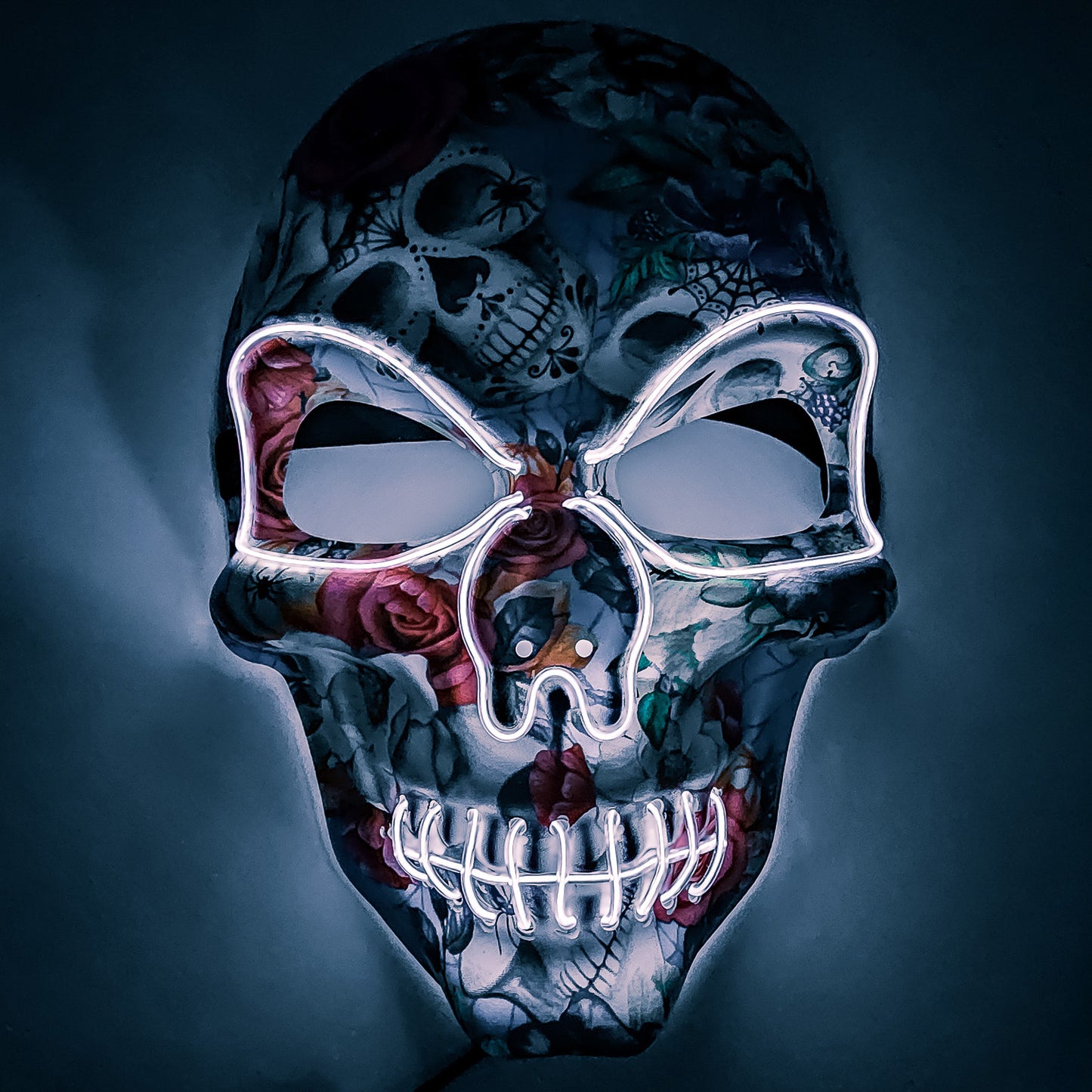 LED Skull Mask w/ Flowers