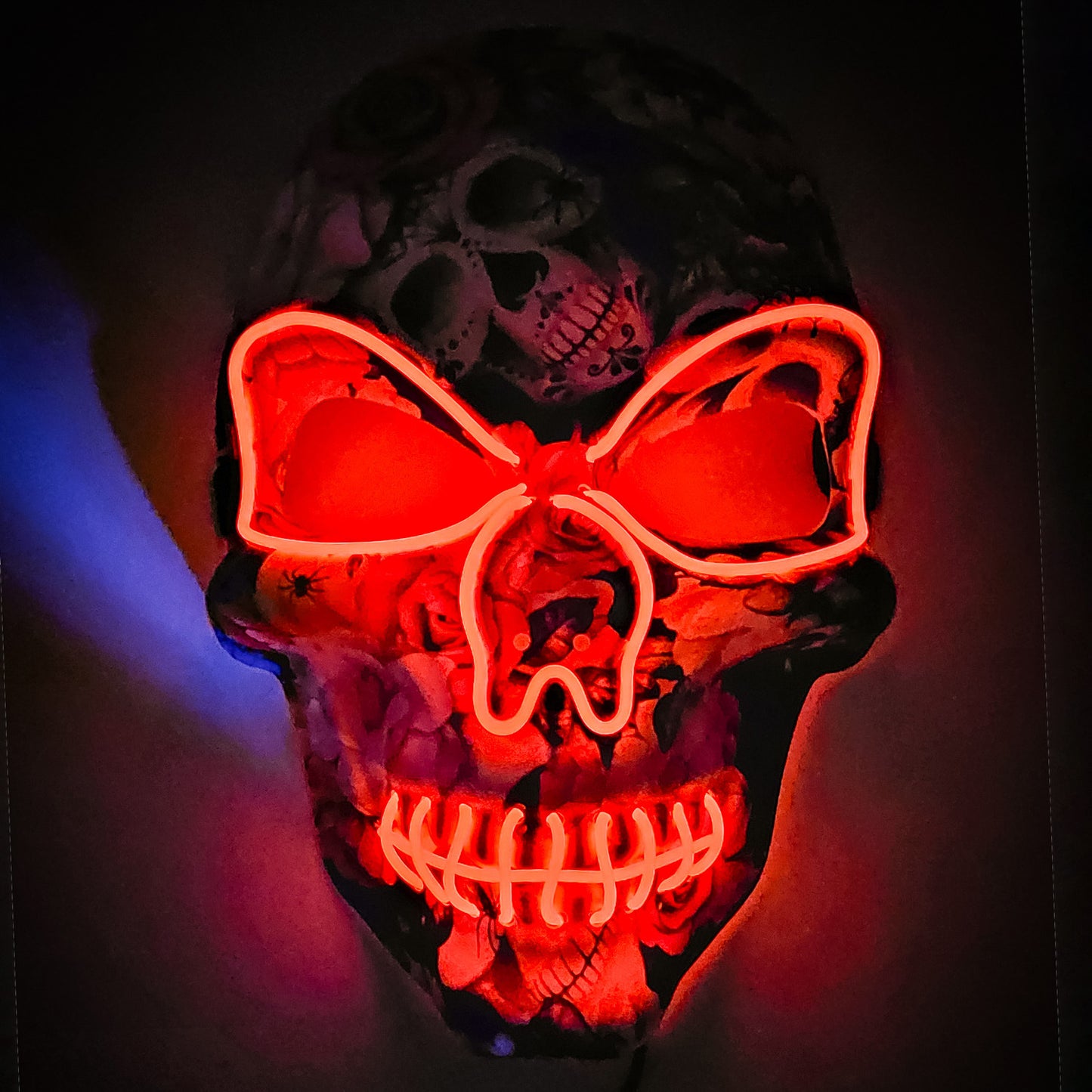 LED Skull Mask w/ Flowers
