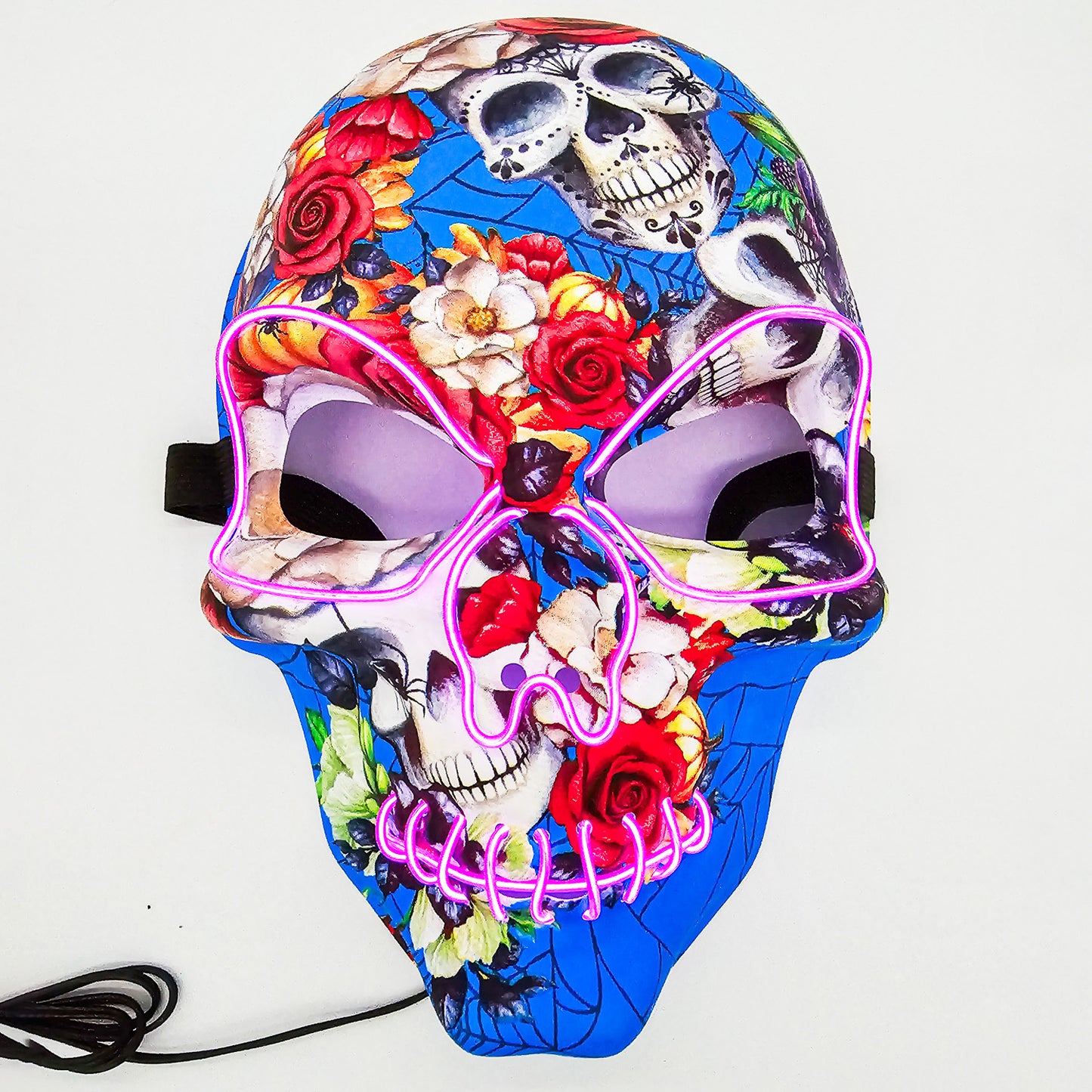 LED Skull Mask w/ Flowers