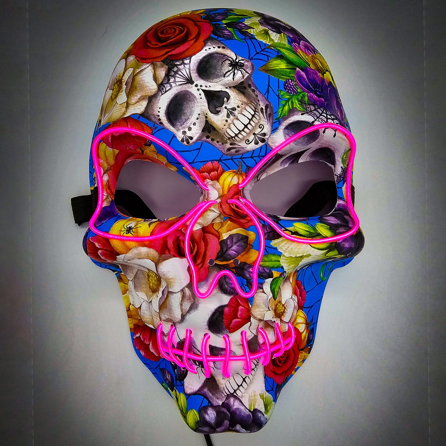LED Skull Mask w/ Flowers