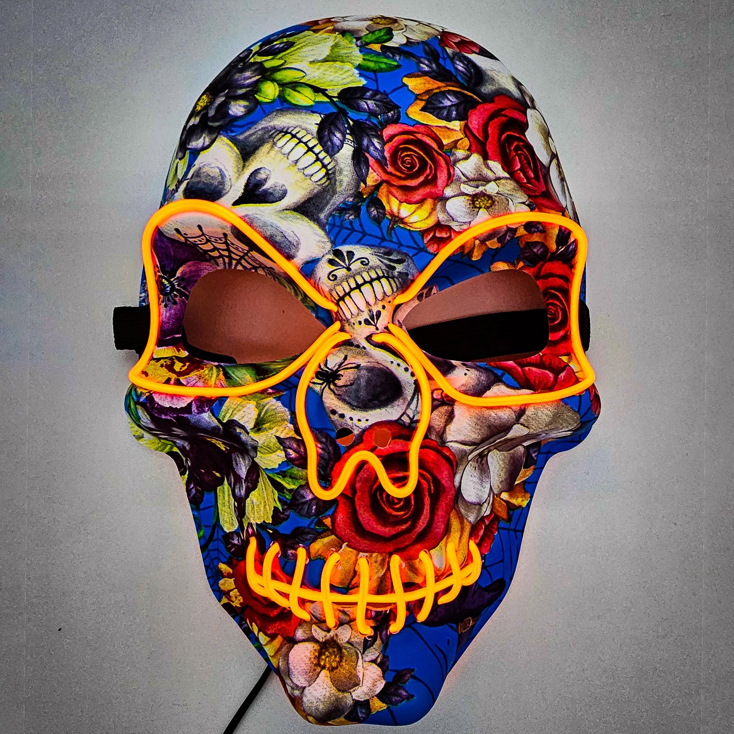 LED Skull Mask w/ Flowers