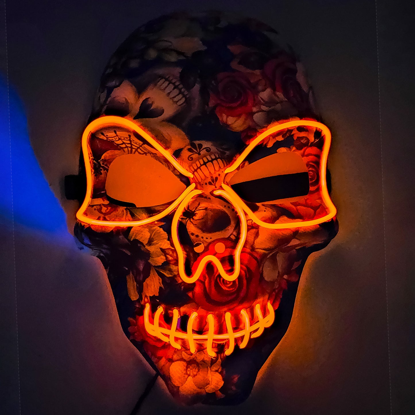 LED Skull Mask w/ Flowers