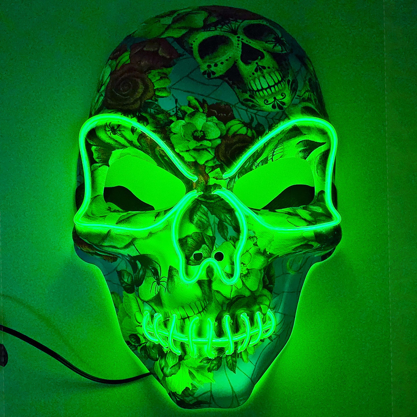LED Skull Mask w/ Flowers