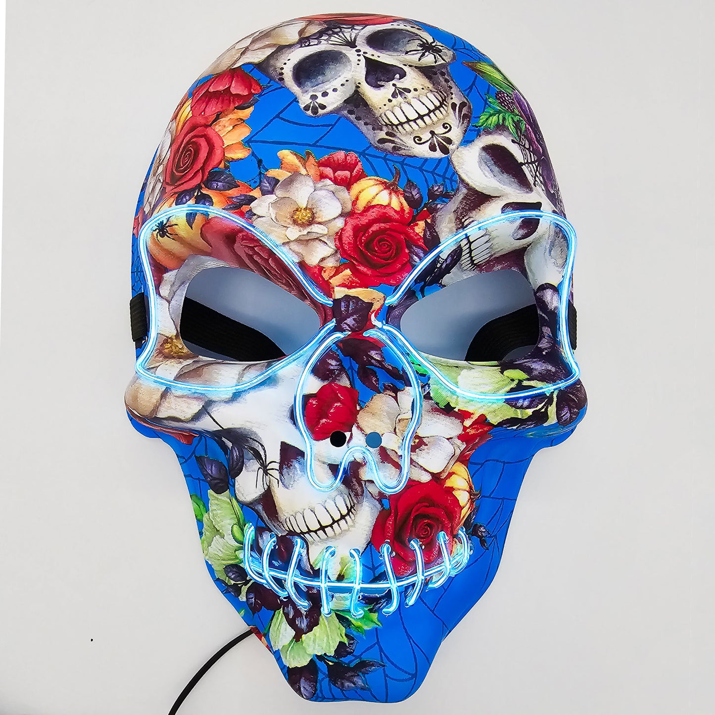 LED Skull Mask w/ Flowers