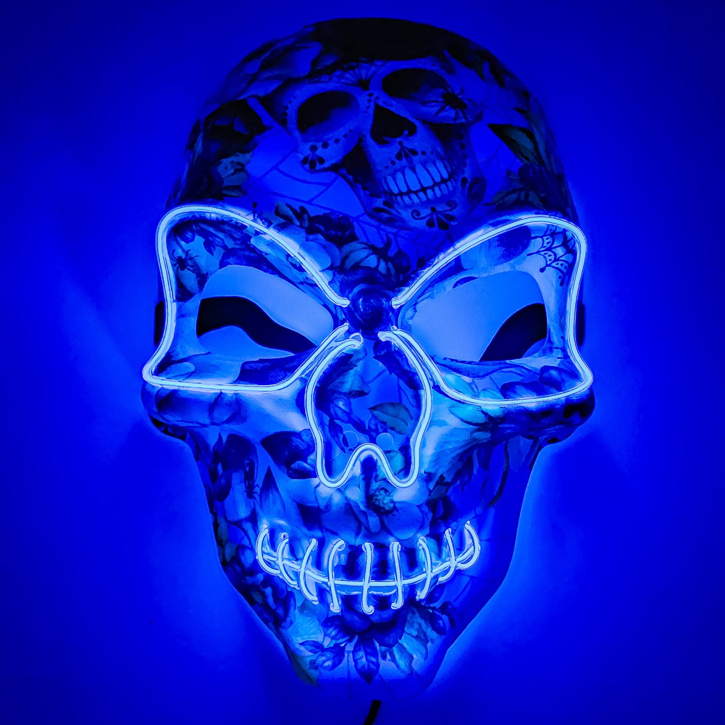 LED Skull Mask w/ Flowers