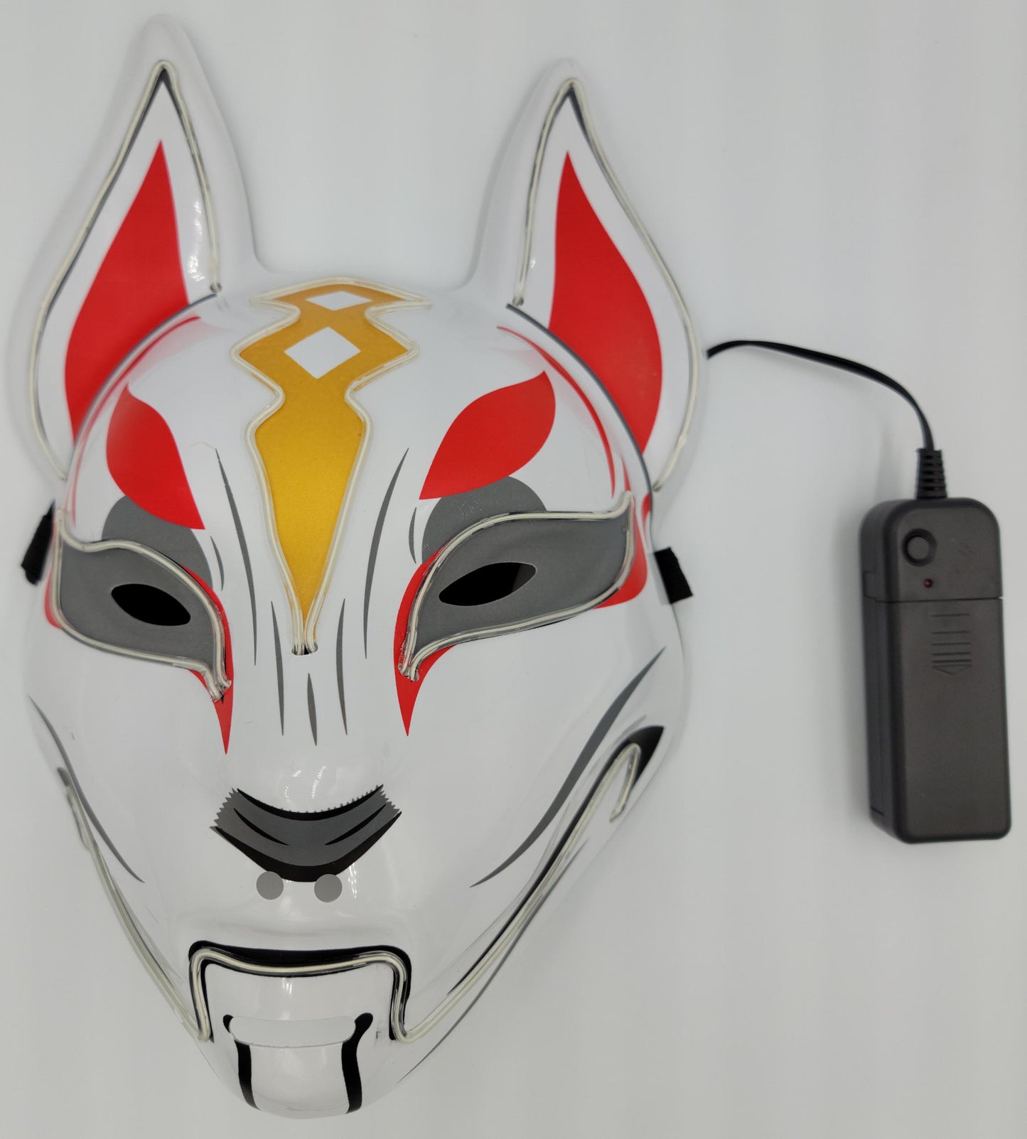 LED Light Up Kitsune Fox Mask Costume Cosplay