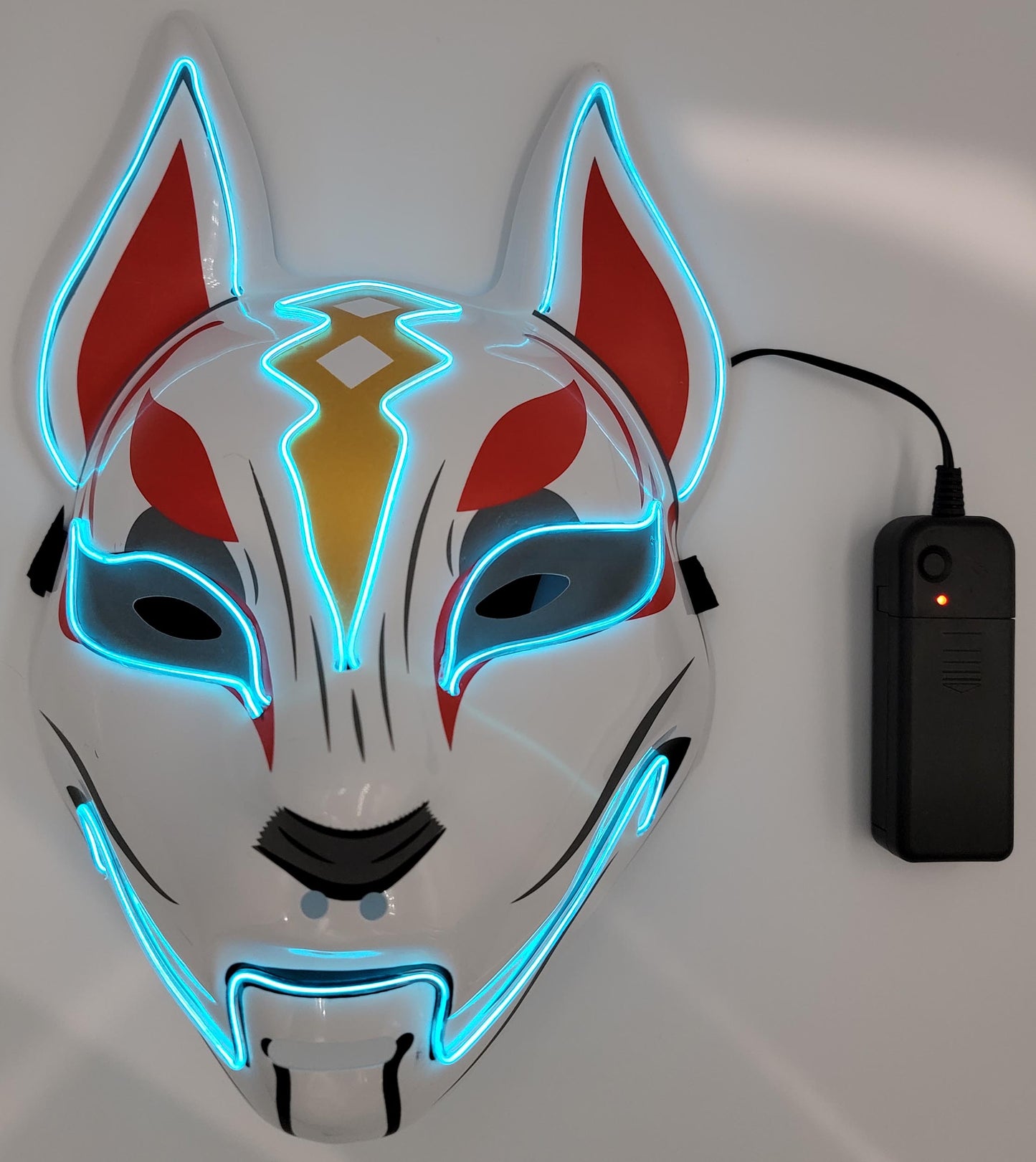 LED Light Up Kitsune Fox Mask Costume Cosplay