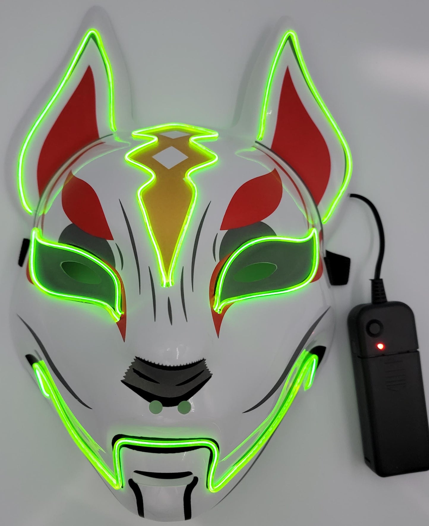 LED Light Up Kitsune Fox Mask Costume Cosplay