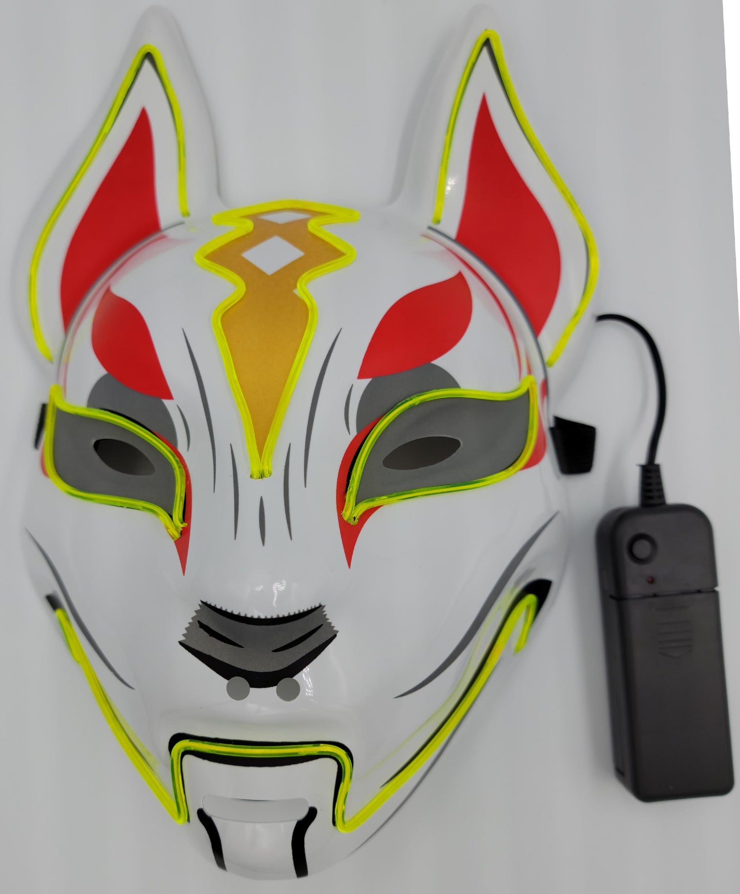 LED Light Up Kitsune Fox Mask Costume Cosplay
