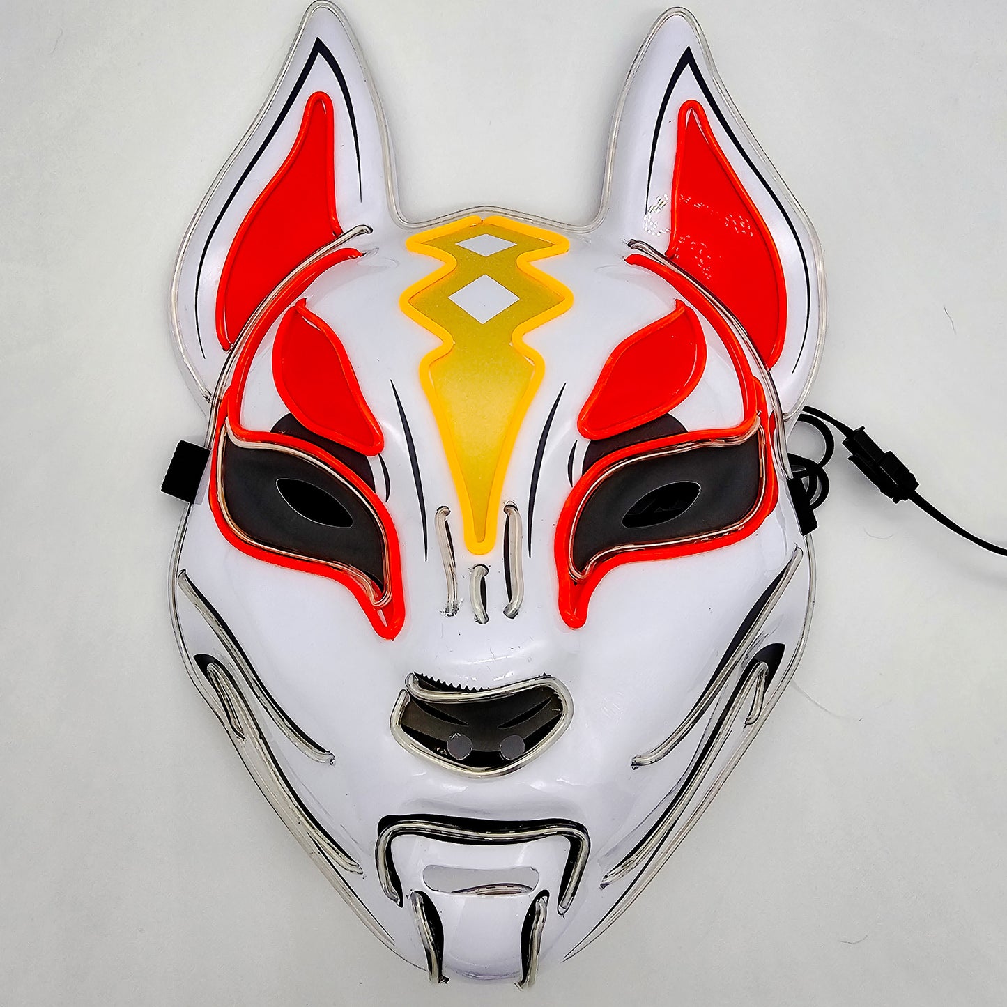LED Light Up Kitsune Fox Mask Costume Cosplay