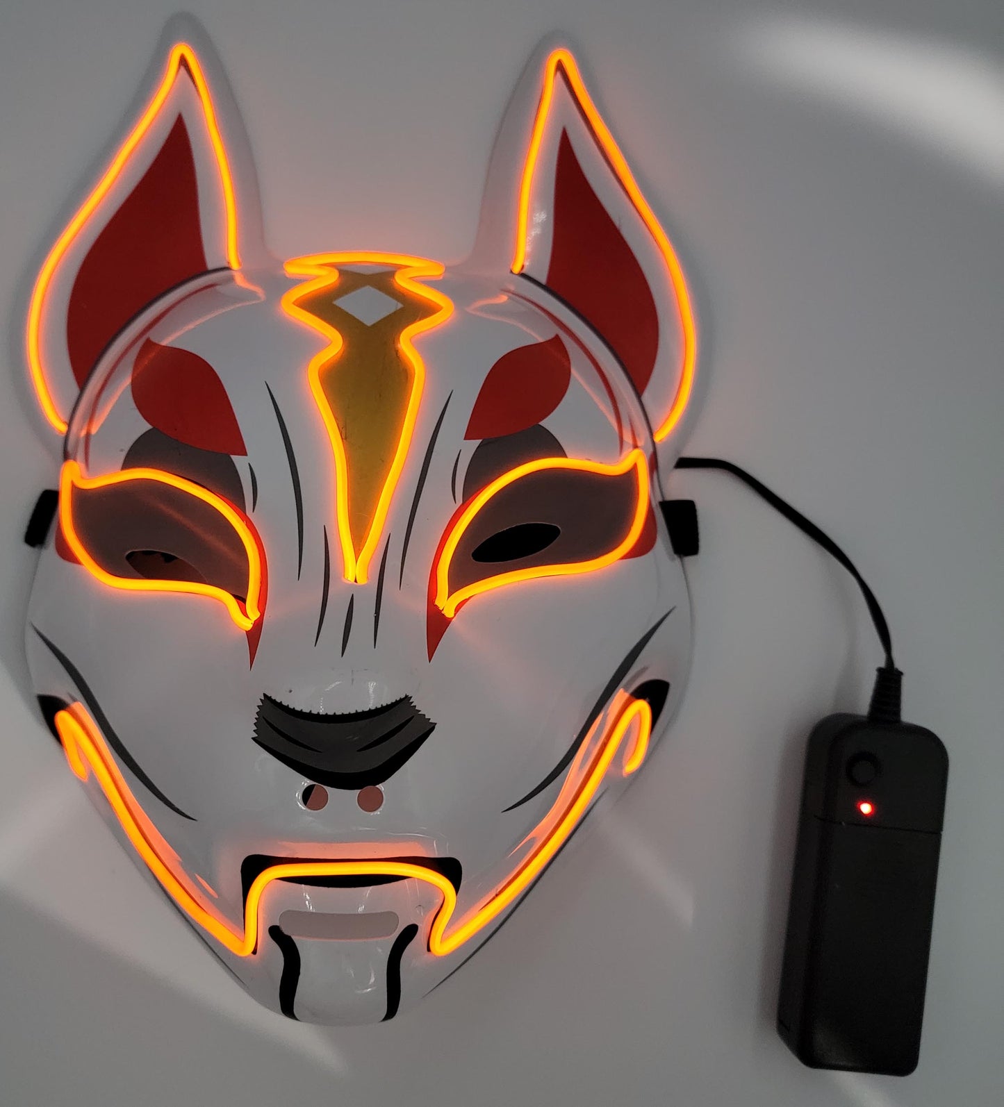 LED Light Up Kitsune Fox Mask Costume Cosplay