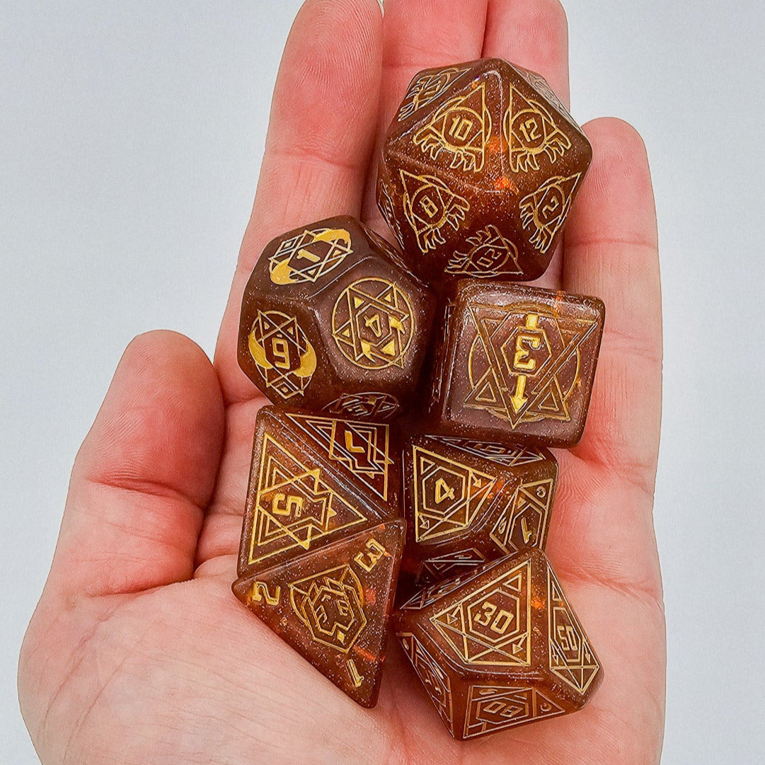 Orange Constellation DND Dice