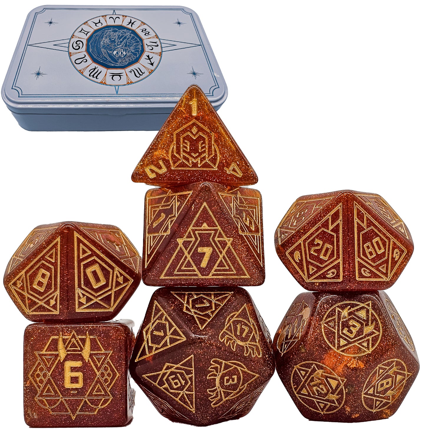 Orange Constellation DND Dice
