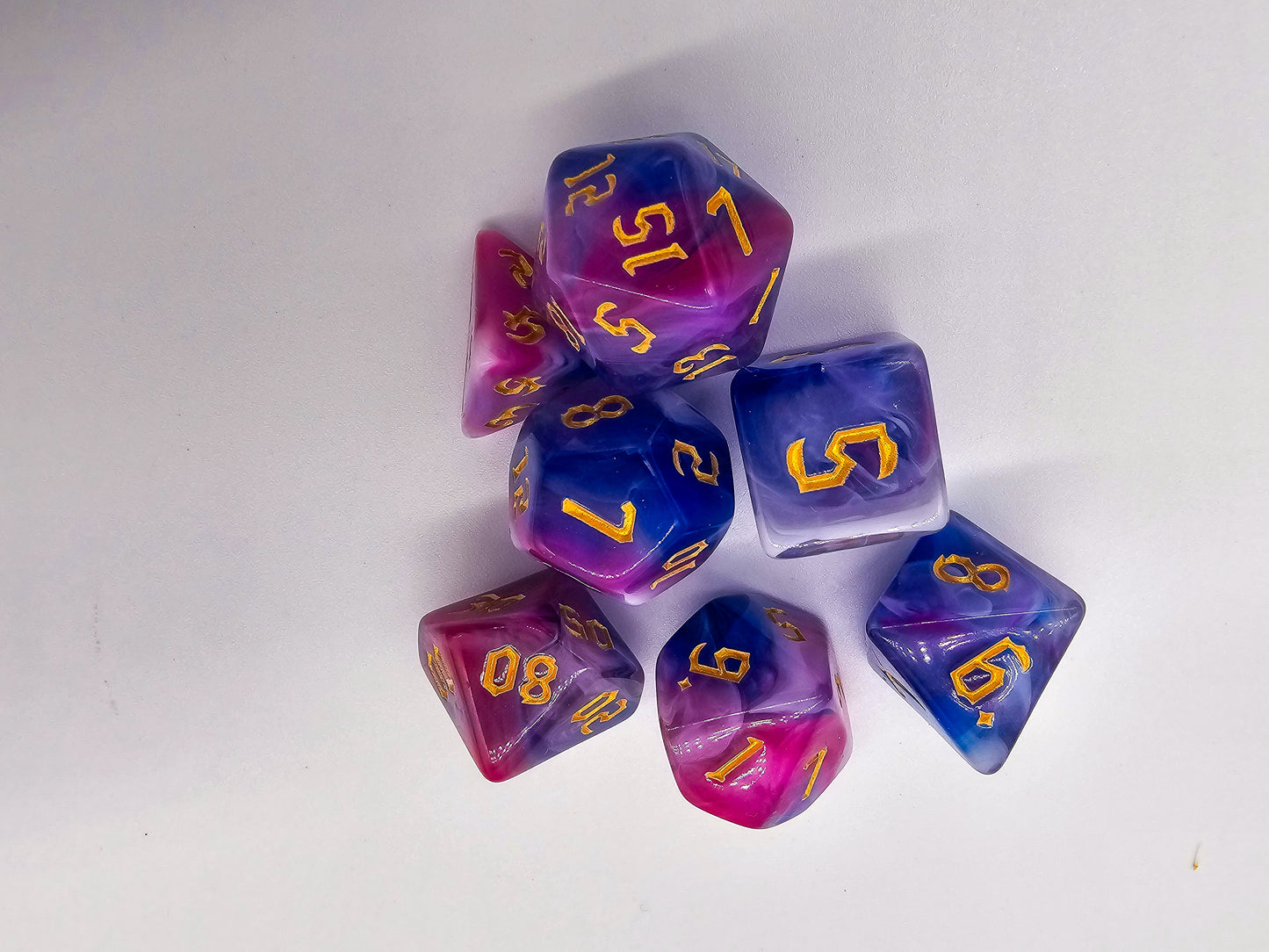 7 Peice Pink, Blue & Purple Resin DND Set