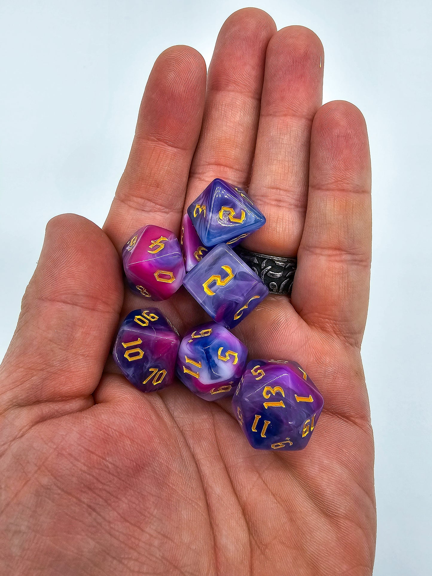 7 Peice Pink, Blue & Purple Resin DND Set