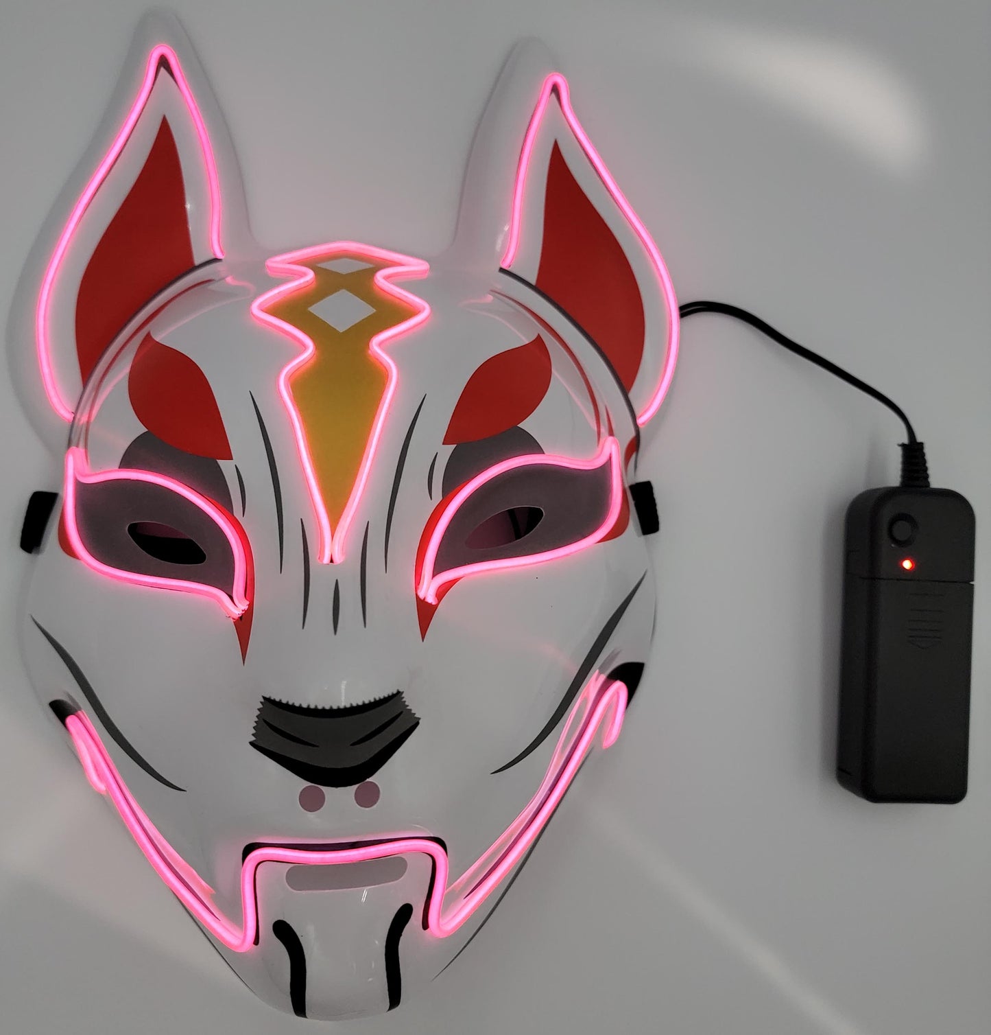 LED Light Up Kitsune Fox Mask Costume Cosplay