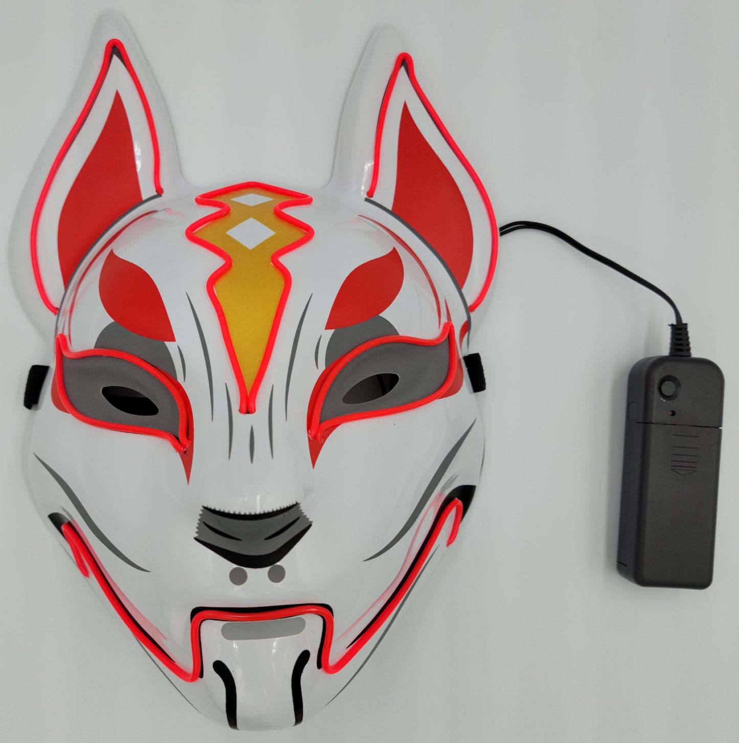 LED Light Up Kitsune Fox Mask Costume Cosplay