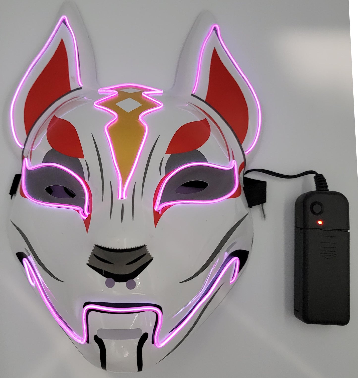 LED Light Up Kitsune Fox Mask Costume Cosplay