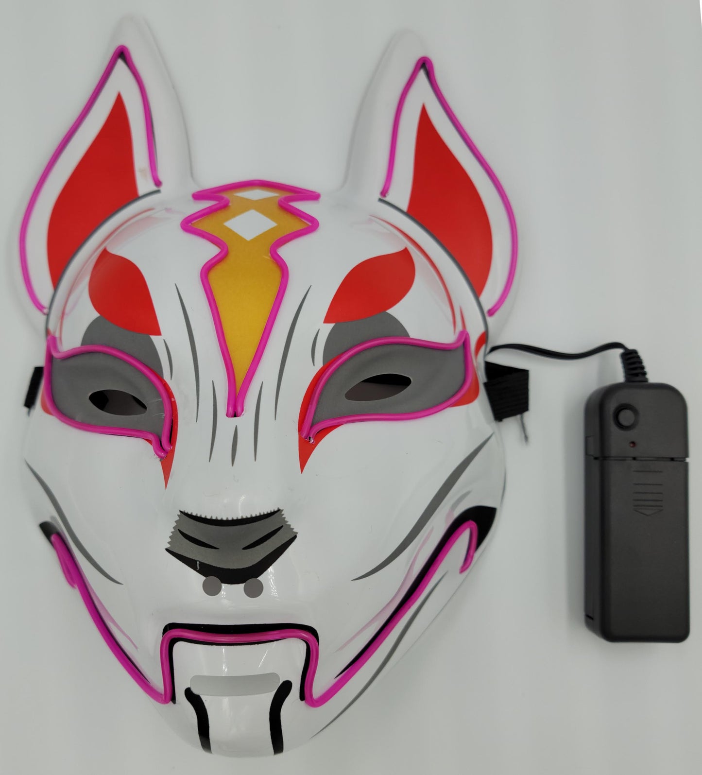 LED Light Up Kitsune Fox Mask Costume Cosplay