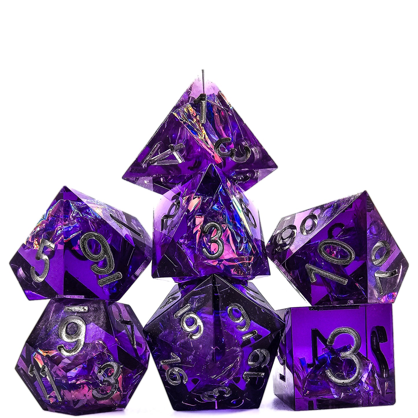 Resin Transparent Purple DND Dice Set